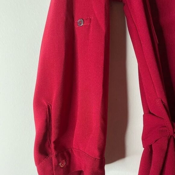 Dorothy Perkins Raspberry Collarless Shirt Dress Size 4 - Picture 8 of 11